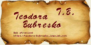 Teodora Bubreško vizit kartica